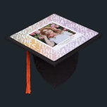 Modern pastel rainbow pink photo graduation party cap topper<br><div class="desc">Modern contemporary grungy photo graduation party decor napkin. With space for photo and information on the back of the card. Modern girly pink,  pur[ple,  teal,  blue,  green,  orange,  yellow pastel rainbow and white colour can be customised to suit your style.</div>