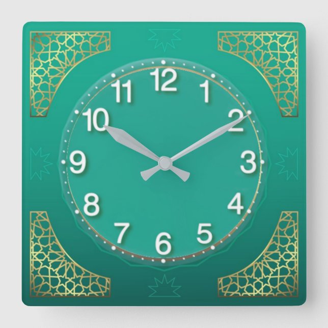 Modern pastel  square wall clock (Front)