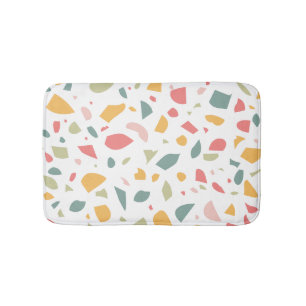 Modern pastel terrazzo pattern bath mat