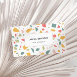Modern pastel terrazzo pattern business card<br><div class="desc">Pastel terrazzo modern design. Fully customizable: you can change the pattern colours if you like.</div>