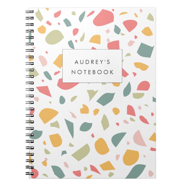 Modern pastel terrazzo pattern notebook (Front)