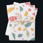Modern pastel terrazzo pattern wrapping paper sheet<br><div class="desc">Pastel terrazzo modern design. Fully customizable: you can change the pattern colours if you like.</div>