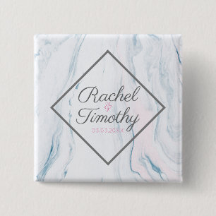 Modern Pastel Tones Marble Stone- Save The Date 2 Inch Square Button