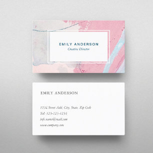 Modern Pastel Watercolor Brushes Business Card