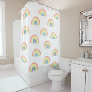 Modern pastel watercolor rainbow pattern