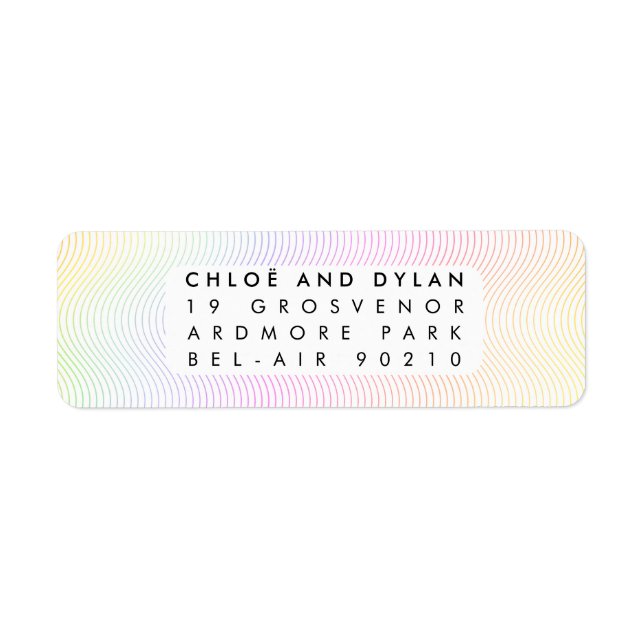 Modern Pastel Wavy Guilloché Adresse de retour (Devant)