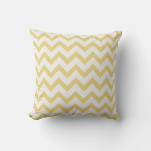 Modern pastel yellow and white chevron pattern throw pillow