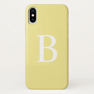 Modern Pastel Yellow Bold Typography Monogram Case-Mate iPhone Case