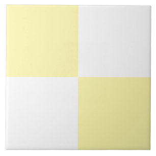 Modern Pastel Yellow White Checkered Ceramic Tile