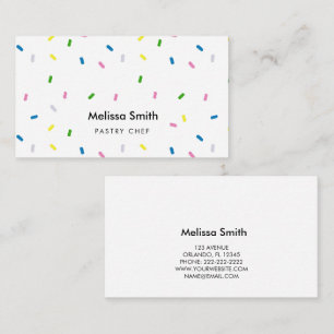 Modern Pastry Chef Sprinkles Business Card