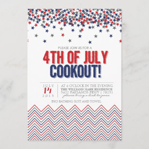 Modern Patriotic 4th of July Cookout Invitation
