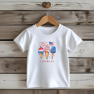 Modern Patriotic Popsicle Personalized Kids  Toddler T-shirt