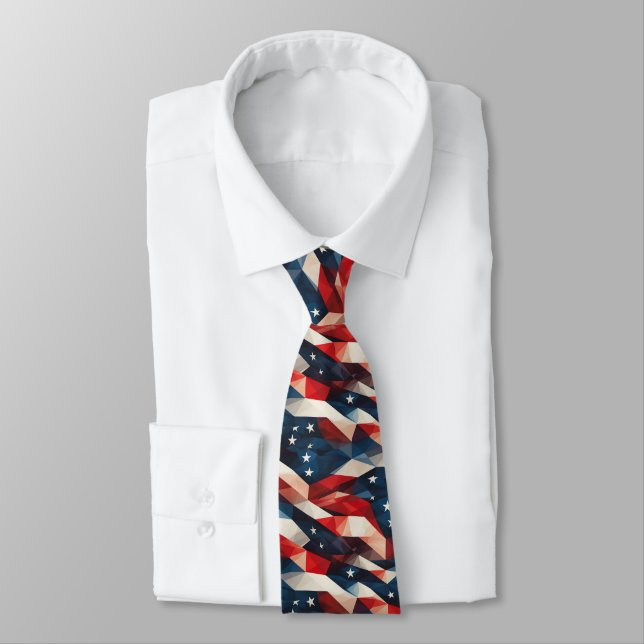 Modern Patriotic Prism  Tie (Tied)