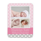 Modern Pattern Baby Girl Pink Grey Photo Birth