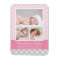 Modern Pattern Baby Girl Pink Grey Photo Birth