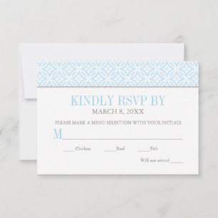 Modern Pattern Blue Baby Boy Baptism RSVP Card