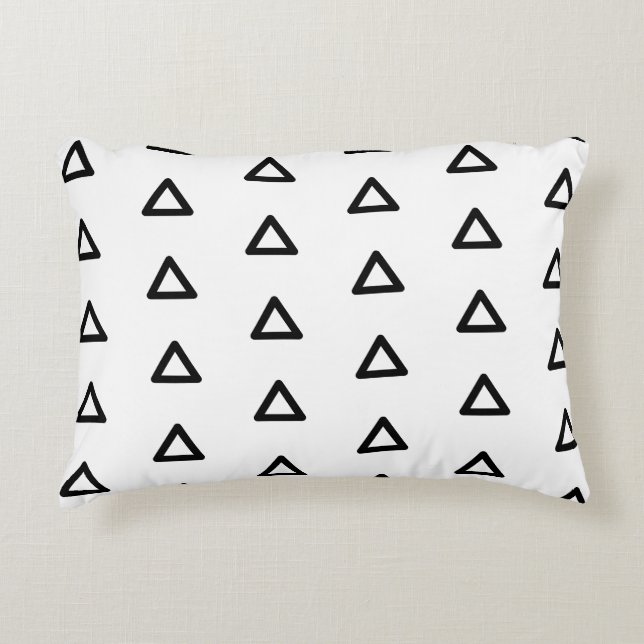 Modern Pattern Chic Elegant Trendy Black & White Accent Pillow (Front)