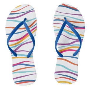 Modern Pattern Coloured Waves Flip Flops