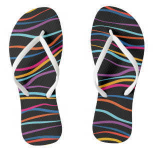 Modern Pattern Coloured Waves   Flip Flops