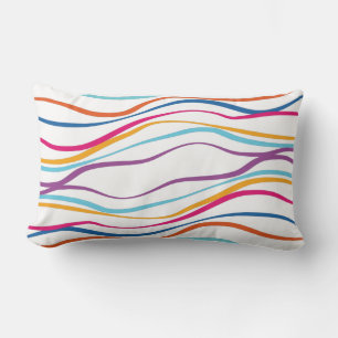 Modern Pattern Coloured Waves Lumbar Pillow
