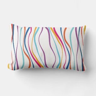 Modern Pattern Coloured Waves Lumbar Pillow