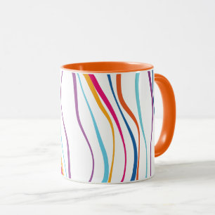 Modern Pattern Coloured Waves Mug