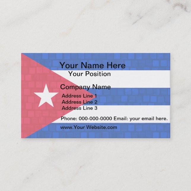 Modern Pattern Cuban Flag Business Card (Front)