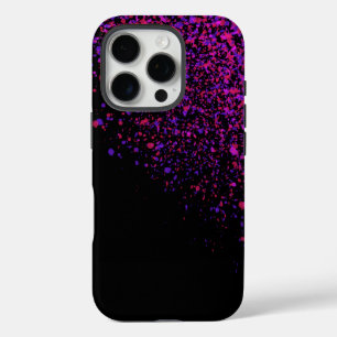 Modern Pattern Design on Black iPhone 16 Pro Case