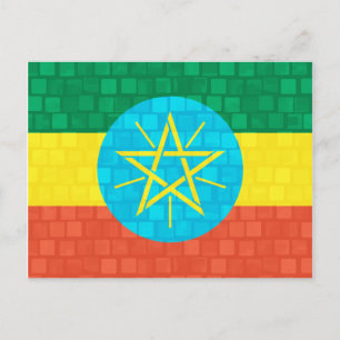 Modern Pattern Ethiopian Flag Postcard