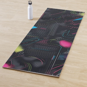 Modern pattern geometric mid century modern stripe yoga mat