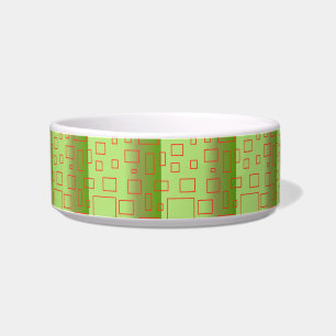 Modern Pattern Green Geometric Ceramic Pet Bowl