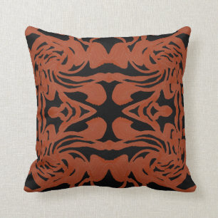 Modern Pattern Pillow-Home-Burnt Orange/Black Throw Pillow