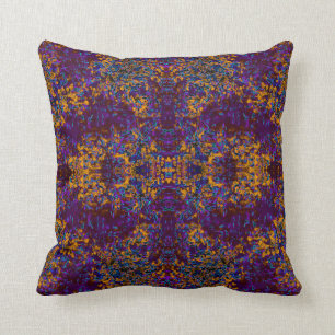 Modern Pattern Pillow on Purple, Orange, Blue