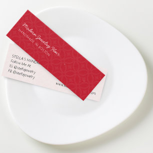 Modern Pattern Red Stud Earring Display Card