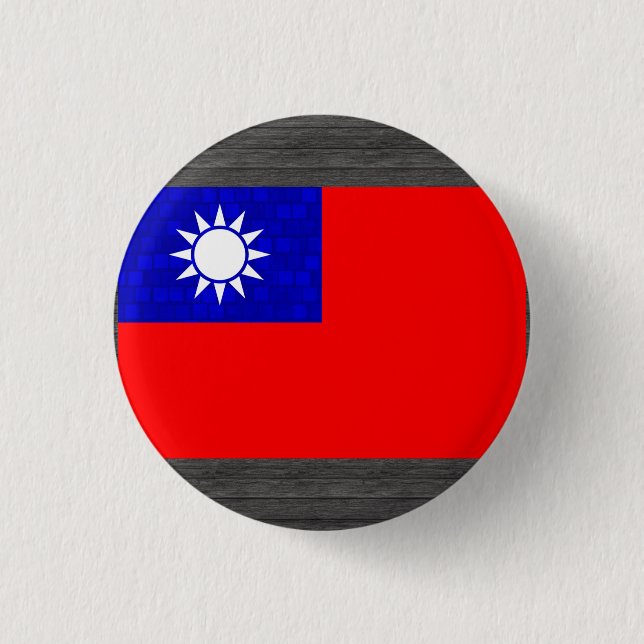 Modern Pattern Taiwanese Flag 1 Inch Round Button (Front)