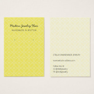 Modern Pattern Vivid Yellow Earring Display Card