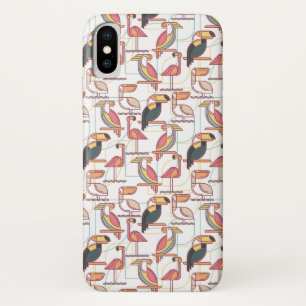 Modern Pattern With Tropical Birds iPhone X Case