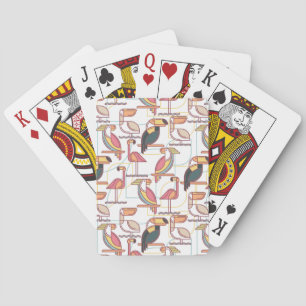 Modern Pattern With Tropical Birds Playing Cards