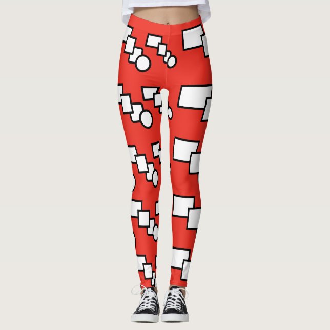 Modern Patterned Print Leggings (Front)