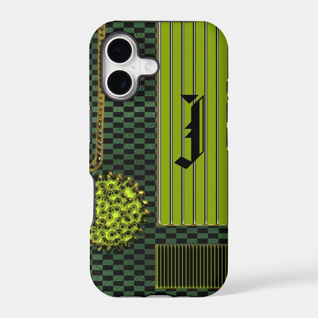 Modern patterns case with metal looking parts (Back)