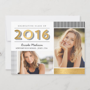 Modern Patterns Graduation Announcement/Invitation Invitation