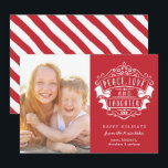 Modern Peace, Love, and Laughter Photo | Red Holiday Card<br><div class="desc">Fun,  modern styled holiday photo cards!</div>