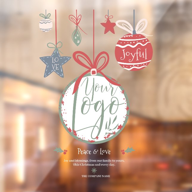 Modern Peace love photo ornament illustration logo Window Cling (Sheet 2)