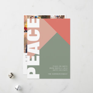 Modern Peace Photo Collage Holiday Card