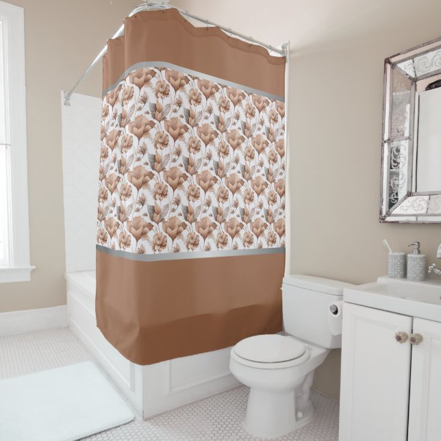 Modern Peach Clay Floral Abstract  (In Situ)