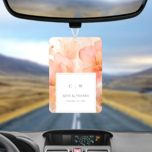Modern Peach Flower Wedding Thank You Air Freshener
