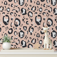 Modern Peach Leopard Print Girly Pattern