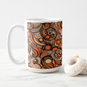 Modern Peach Orange Abstract Pattern Coffee Mug
