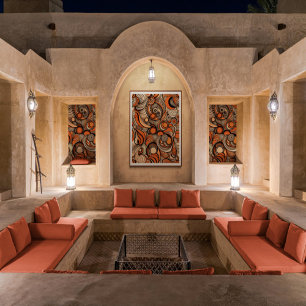 Modern Peach Orange Abstract Pattern Poster