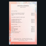 Modern Peach Silver Glitter Salon Price List Flyer<br><div class="desc">Modern,  peach,  silver,  glitter,  salon,  price list flyer. Edit your product in a few minutes by adding your data. You can change the font/colour/position by "further personalization".</div>